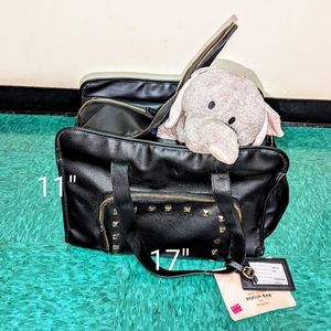 Pet carrier-vegan leather, gold studded, BRAND NEW